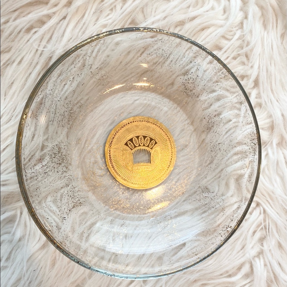 Vintage Culver Mid-Century Speckled Glass Gold Bowl